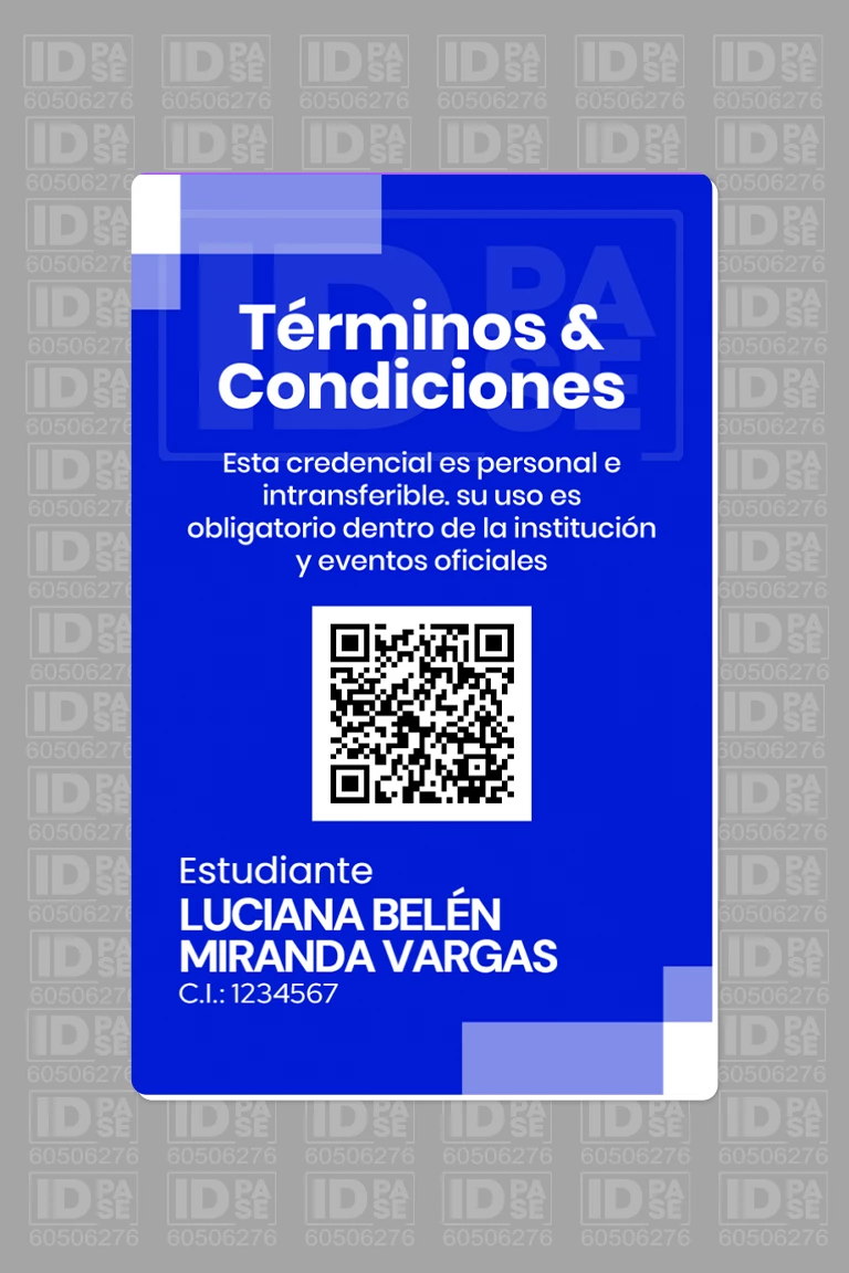Credencial en PVC para tu institución